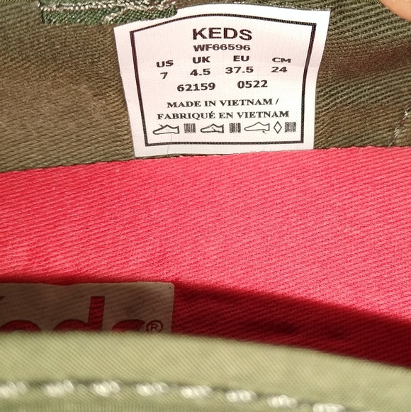 Keds Olive Green Quilted Slip-On Sneakers Size 7 Softerra Comfort - Picture 9 of 9